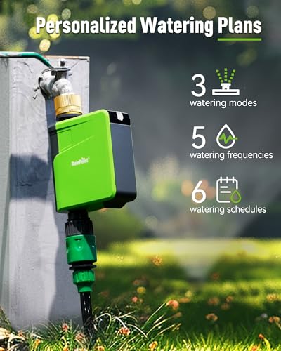 RAINPOINT WiFi Hose Timer, Brass Inlet Smart Sprinkler Timer for Watering, WiFi Watering Timer for Garden Hose with Hub, APP & Voice Control, Automatic Irrigation System for Lawns and Yard - Image 2