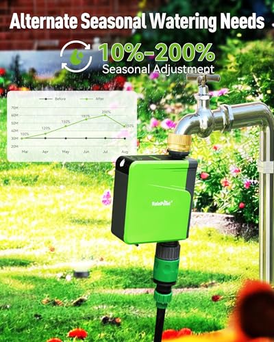 RAINPOINT WiFi Hose Timer, Brass Inlet Smart Sprinkler Timer for Watering, WiFi Watering Timer for Garden Hose with Hub, APP & Voice Control, Automatic Irrigation System for Lawns and Yard - Image 4