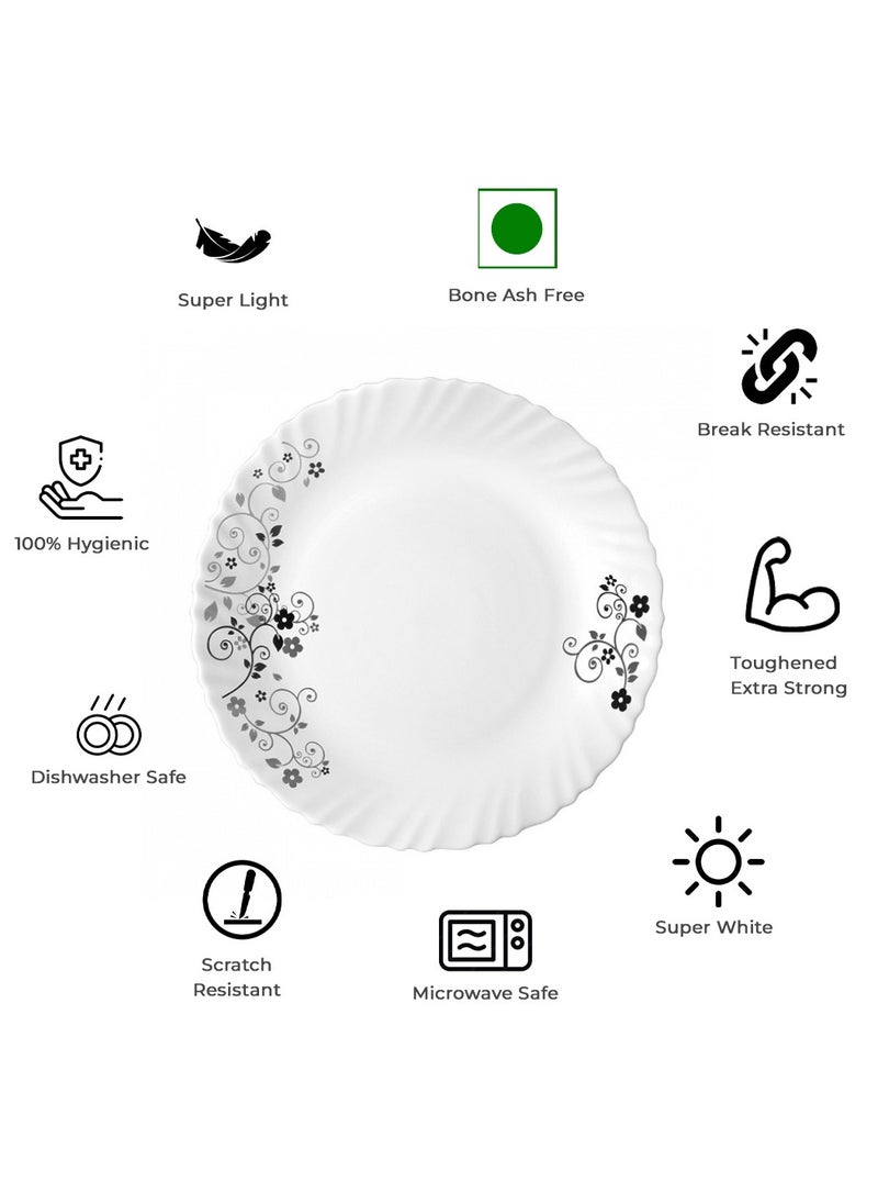 Laopala LaOpala Classic 44 Pcs Dinner Sets Glass Material  Plates Mystrio Black Dinner Set Microwave Safe & Dishwasher Safe Minimalist Style Lightweight Bowls, Cups, Plates Set-Reusable  - Image 3