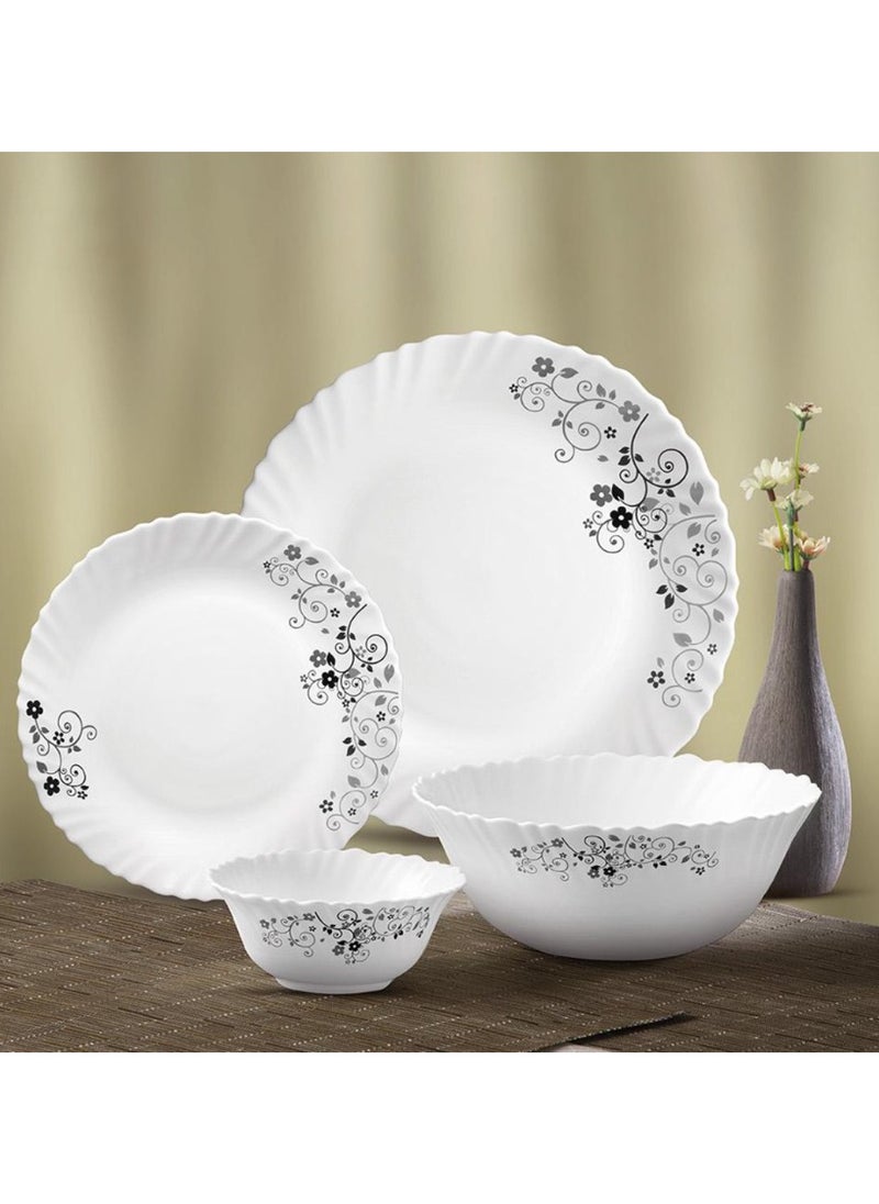 Laopala LaOpala Classic 44 Pcs Dinner Sets Glass Material  Plates Mystrio Black Dinner Set Microwave Safe & Dishwasher Safe Minimalist Style Lightweight Bowls, Cups, Plates Set-Reusable  - Image 5