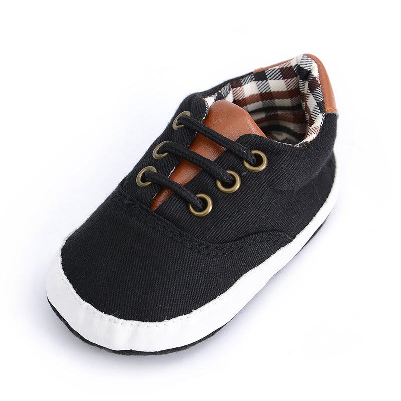 Spring Autumn Solid Casual Baby Canvas Sneakers Black 