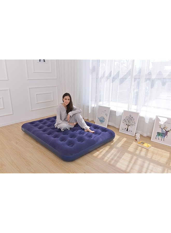 SKY-TOUCH Double Air Mattress: Portable Camping Airbed Comfort Dual Surface Airbed with Repair Patch for Home Outdoors Camping Travel (191*137*22cm Blue) - Image 3