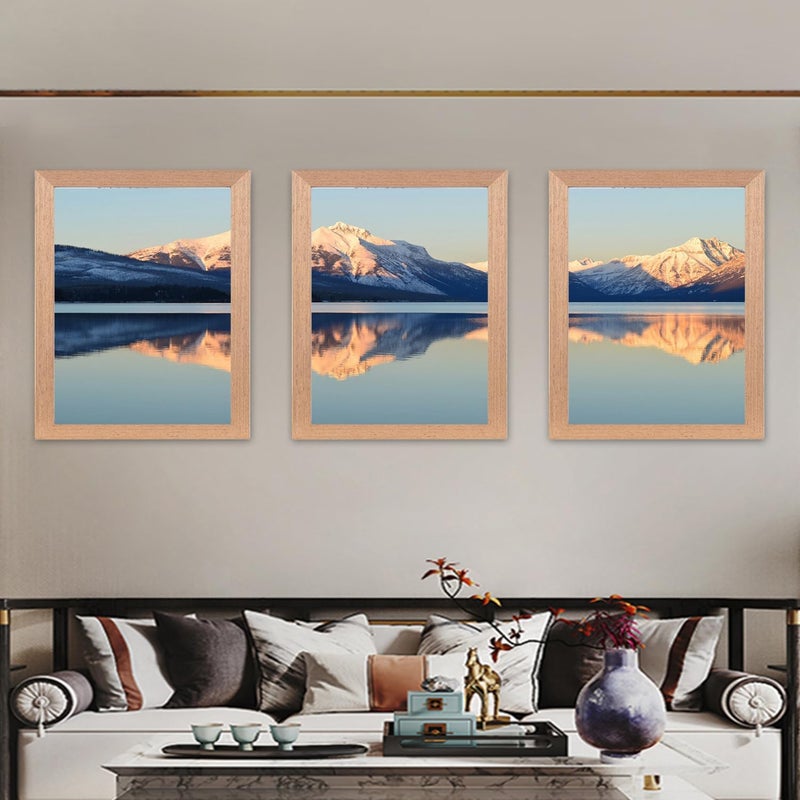 kennethan Pack of 3 Oak Photo Frames for Wall and Desk 40 x 50 cm - Image 4