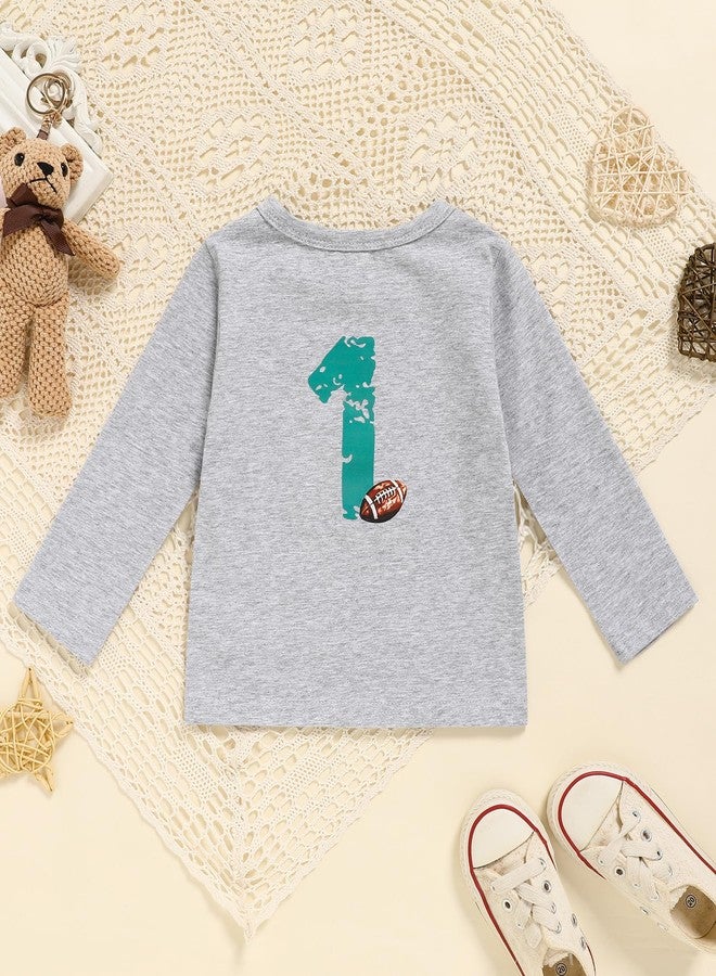 TITKKOP First Birthday Shirt Baby Boys One Year Old Tops 1st Birthday T-Shirt Cotton Long Sleeve Clothes Outfit, Light Gray, 12-18 months - Image 4