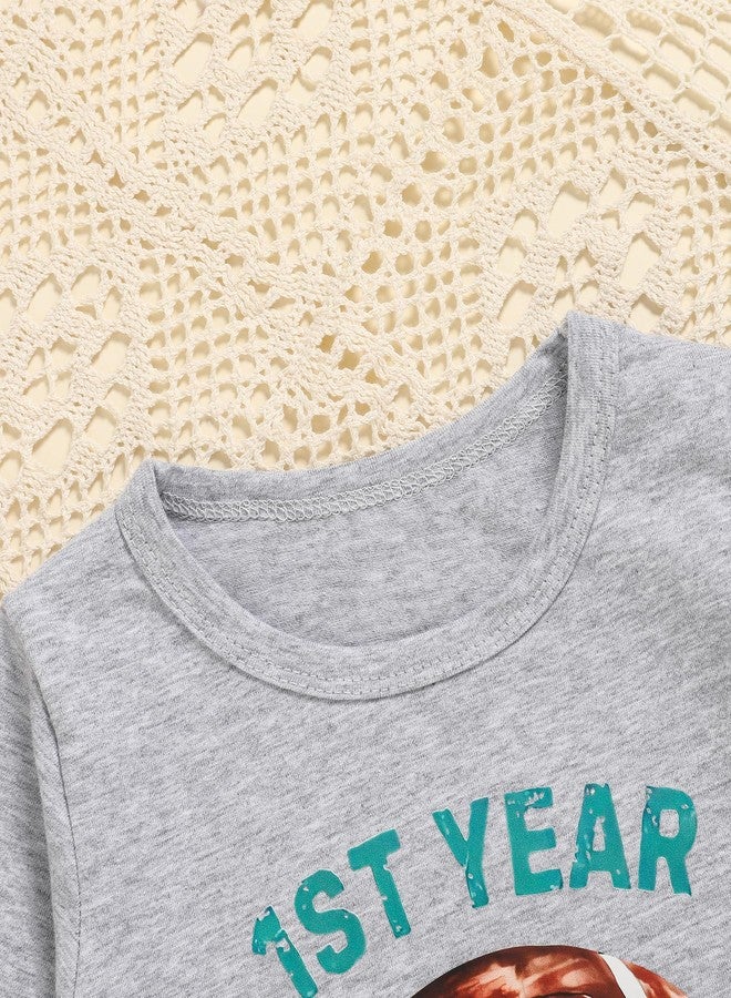 TITKKOP First Birthday Shirt Baby Boys One Year Old Tops 1st Birthday T-Shirt Cotton Long Sleeve Clothes Outfit, Light Gray, 12-18 months - Image 5