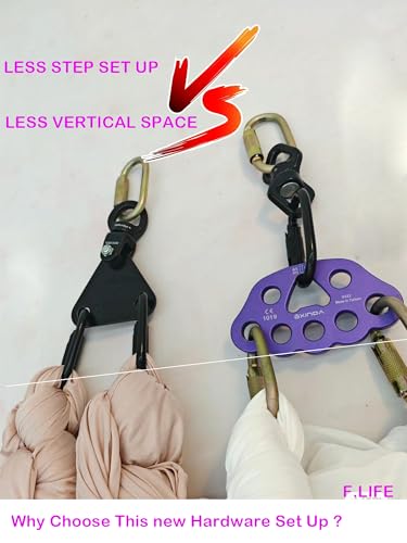 Flife Aerial Trapeze Hardware Rotation For Straps Or yoga Hammock Lyra Hoop Two Point Apparatus Hanging From a Single Rig Point spin (Black) - Image 2