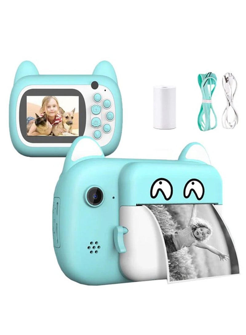 HILUKE Instant Camera for Kids – Blue Digital Camera for Girls & Boys, 24MP, 2.4" Screen, Selfie & Video, Toy Camera with Instant Printing, 32GB TF Card and Print Paper for Ages 3-12 - Image 1