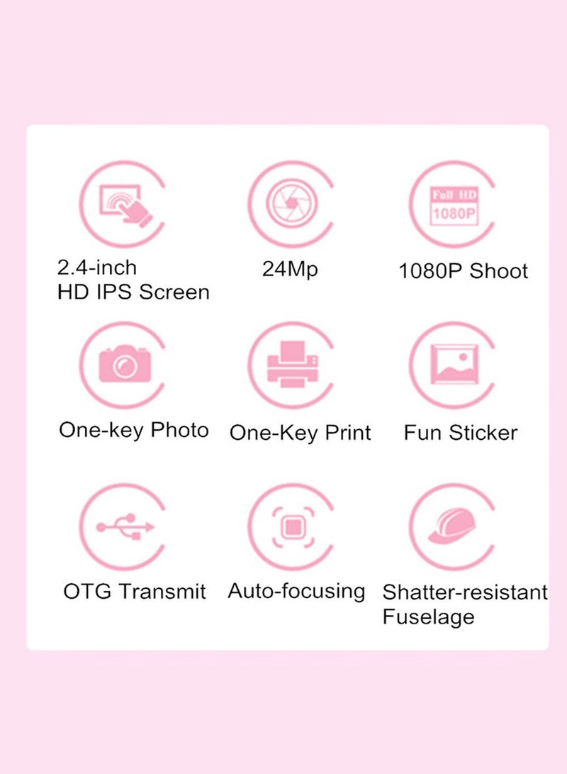 HILUKE Instant Camera for Kids – Blue Digital Camera for Girls & Boys, 24MP, 2.4" Screen, Selfie & Video, Toy Camera with Instant Printing, 32GB TF Card and Print Paper for Ages 3-12 - Image 5