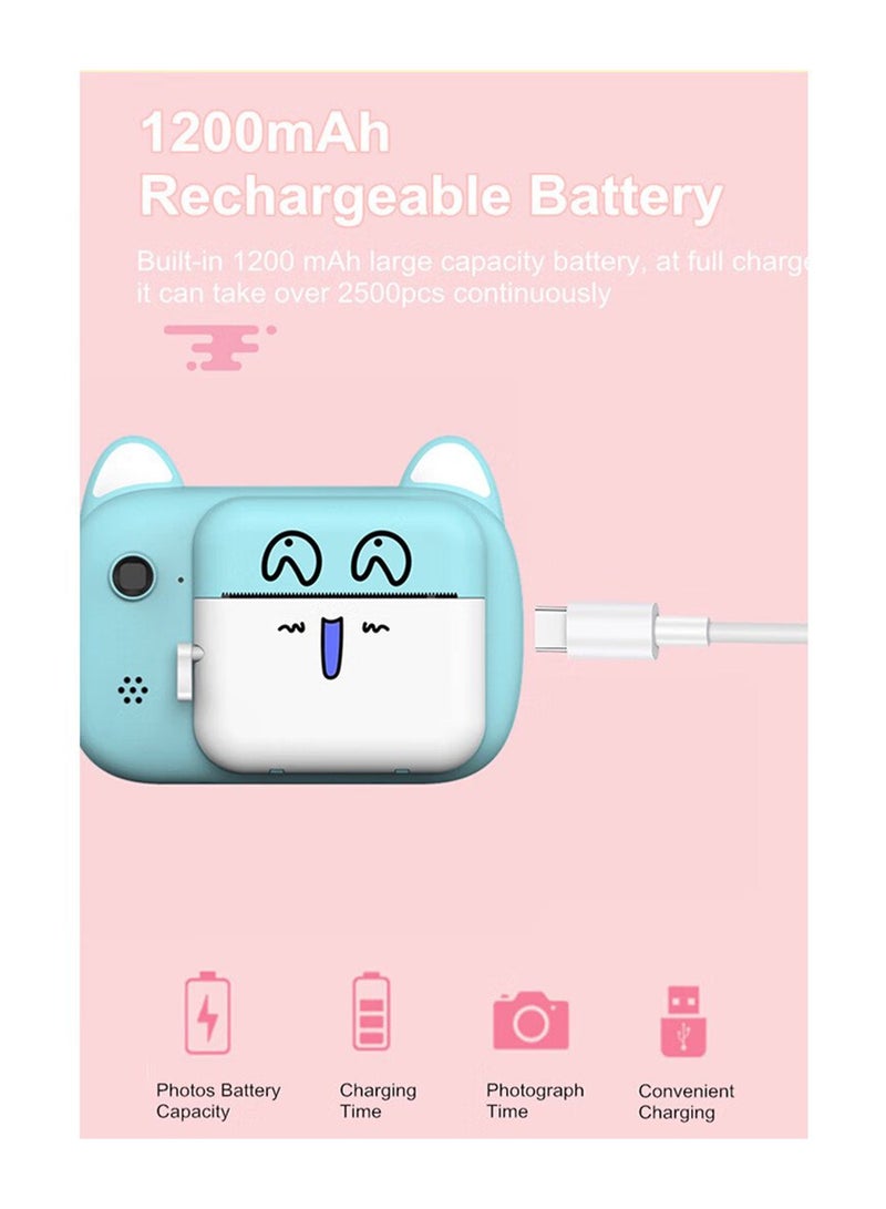 HILUKE Instant Camera for Kids – Blue Digital Camera for Girls & Boys, 24MP, 2.4" Screen, Selfie & Video, Toy Camera with Instant Printing, 32GB TF Card and Print Paper for Ages 3-12 - Image 4