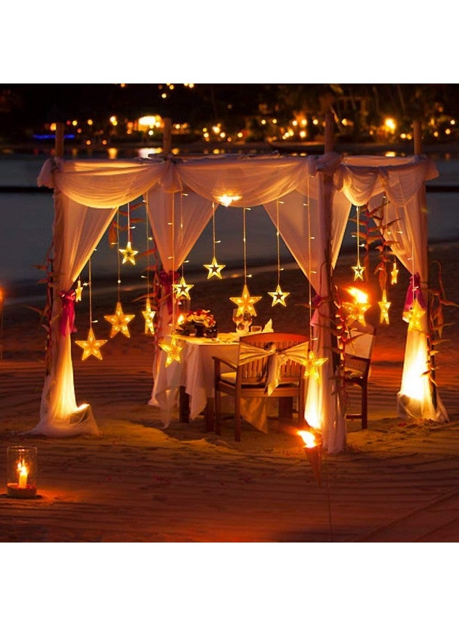 Lexton Star Curtain Light | 6 Big Star 6 Small Star Light | with 8 Flashing Modes | 12 Stars | Warm White | 6 Months Warranty | Pack of 3 | for Indoor & Outdoor Decorations - Image 4
