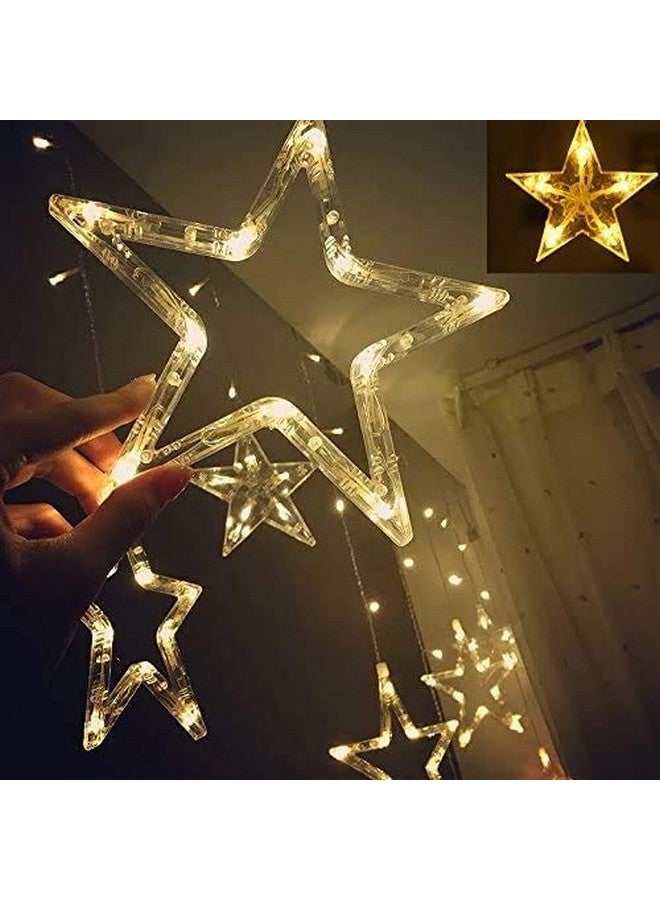 Lexton Star Curtain Light | 6 Big Star 6 Small Star Light | with 8 Flashing Modes | 12 Stars | Warm White | 6 Months Warranty | Pack of 3 | for Indoor & Outdoor Decorations - Image 5