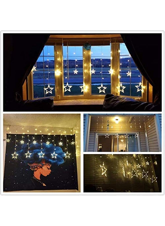 Lexton Star Curtain Light | 6 Big Star 6 Small Star Light | with 8 Flashing Modes | 12 Stars | Warm White | 6 Months Warranty | Pack of 3 | for Indoor & Outdoor Decorations - Image 2