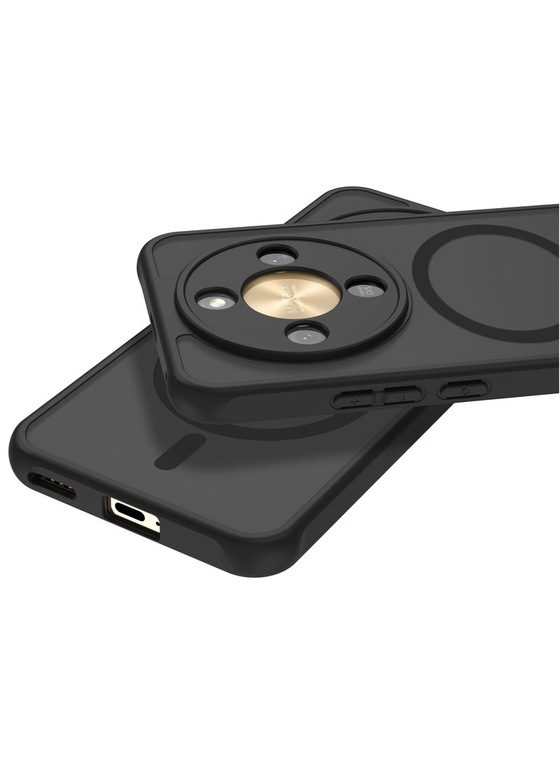 Youque for Honor X9d Case Magnetic Slim Translucent Matte Hard Back Soft Bumper Anti-Fingerprint Shockproof Phone Case for X9d 5G, Black - Image 3