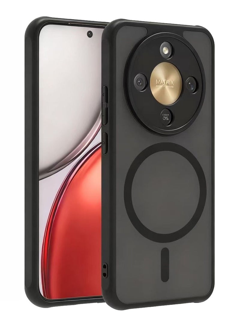 Youque for Honor X9d Case Magnetic Slim Translucent Matte Hard Back Soft Bumper Anti-Fingerprint Shockproof Phone Case for X9d 5G, Black - Image 1