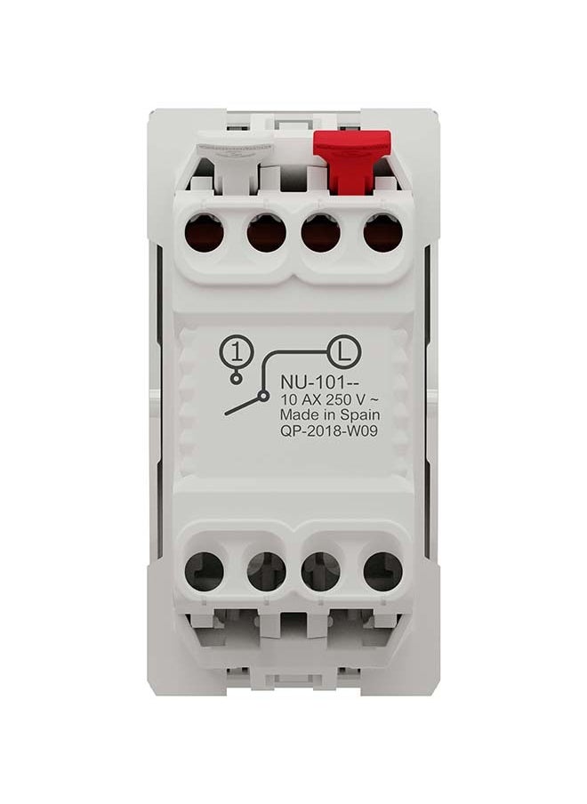 شنايدر إلكتريك مفتاح Schneider Electric، New Unica، أحادي القطب، اتجاه واحد، 10AX، وحدة واحدة، أطراف بدون براغي، غير معالجة، IP4X، أبيض  - Image 3