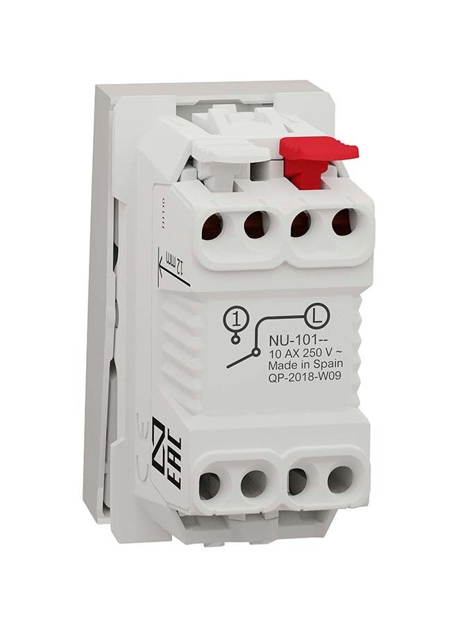 شنايدر إلكتريك مفتاح Schneider Electric، New Unica، أحادي القطب، اتجاه واحد، 10AX، وحدة واحدة، أطراف بدون براغي، غير معالجة، IP4X، أبيض  - Image 5