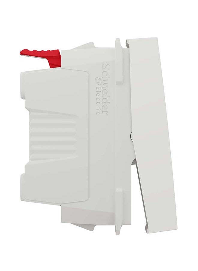 Schneider Electric Switch, New Unica, 1-Pole 1-Way, 10Ax, 1 Module, Screwless Terminals, Untreated, Ip4X, White