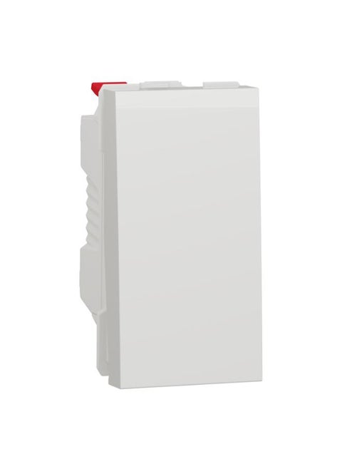 Schneider Electric Switch, New Unica, 1-Pole 1-Way, 10Ax, 1 Module, Screwless Terminals, Untreated, Ip4X, White