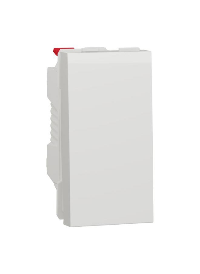 شنايدر إلكتريك مفتاح Schneider Electric، New Unica، أحادي القطب، اتجاه واحد، 10AX، وحدة واحدة، أطراف بدون براغي، غير معالجة، IP4X، أبيض  - Image 1