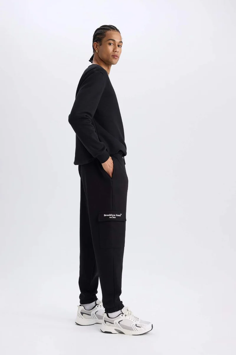 ديفاكتو DeFactoFit NBA Brooklyn Nets Standard Fit Scuba Fabric Sports Joggers