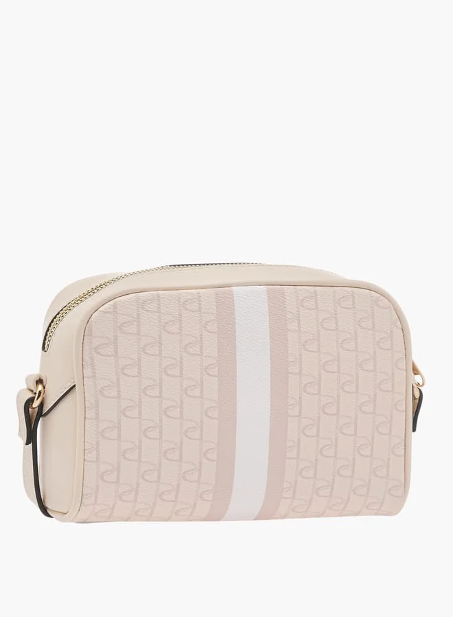 بابريكا Women's Monogram Print Crossbody Bag with Adjustable Strap and Zip Closure