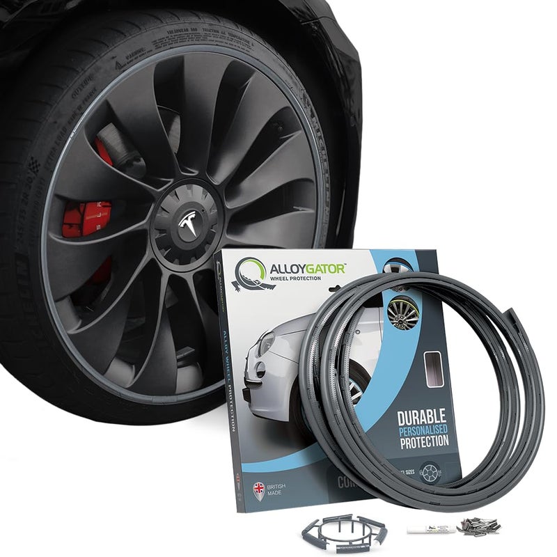 ALLOYGATOR AlloyGator Grey Alloy Wheel Protectors For Upto 15" Wheels | Fits All Cars | Premium Quality Rim Protectors | 15 Colours Available - Image 1