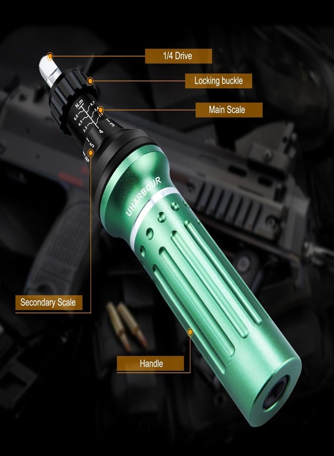 Uharbour Torque Screwdriver 10-60 in.lb, Torque Screwdriver Set with 1/4" Elastic Bit Holder, 1/4" Bit Adapter, Flat, Hex, Torx and Philips Bits, Suitable for Gunsmithing, DIY, Bicycle Maintenance - Image 5