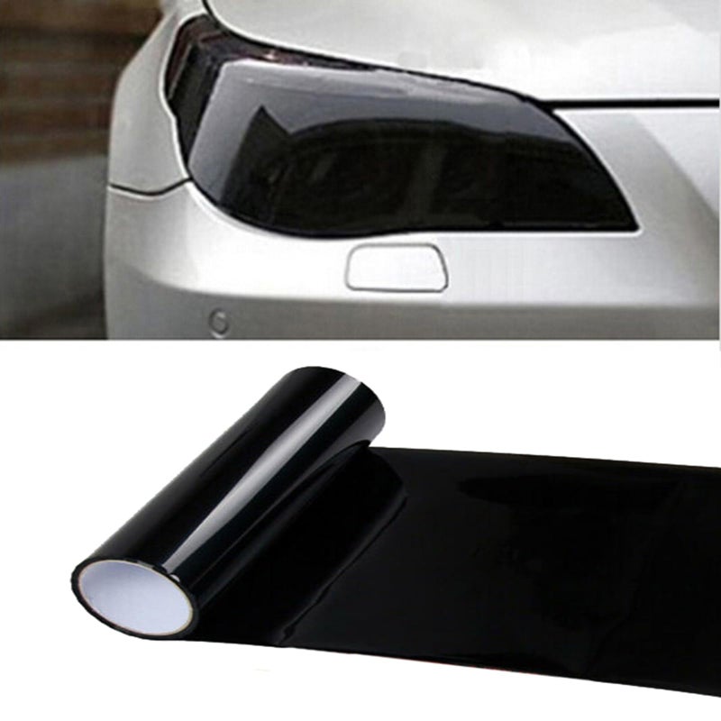 EOHMAK Car Light Tint Film Car Light Film Sticker Headlight Fog Light Tinted Color Films Sticker Auto Smoke Film Sheet Sticker Cover for Car Headlight Brake Lights Taillight Fog LightDeep Black30x100CM - Image 3