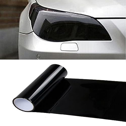 EOHMAK Car Light Tint Film Car Light Film Sticker Headlight Fog Light Tinted Color Films Sticker Auto Smoke Film Sheet Sticker Cover for Car Headlight Brake Lights Taillight Fog LightDeep Black30x100CM - Image 1
