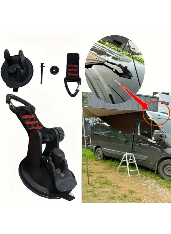 4 Piece Set Strong Suction Cups With Clips And Mounting Hooks For Outdoor Gear - Image 2