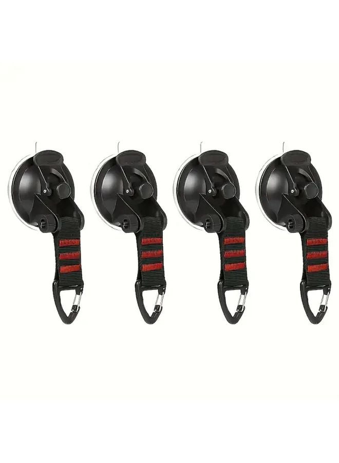 4 Piece Set Strong Suction Cups With Clips And Mounting Hooks For Outdoor Gear - Image 1