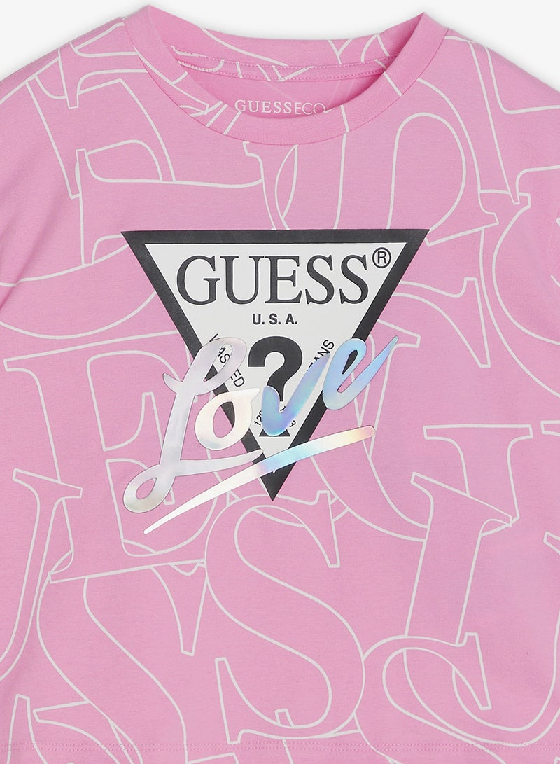 GUESS Kids Midi Short Sleeve T-Shirt - Image 3