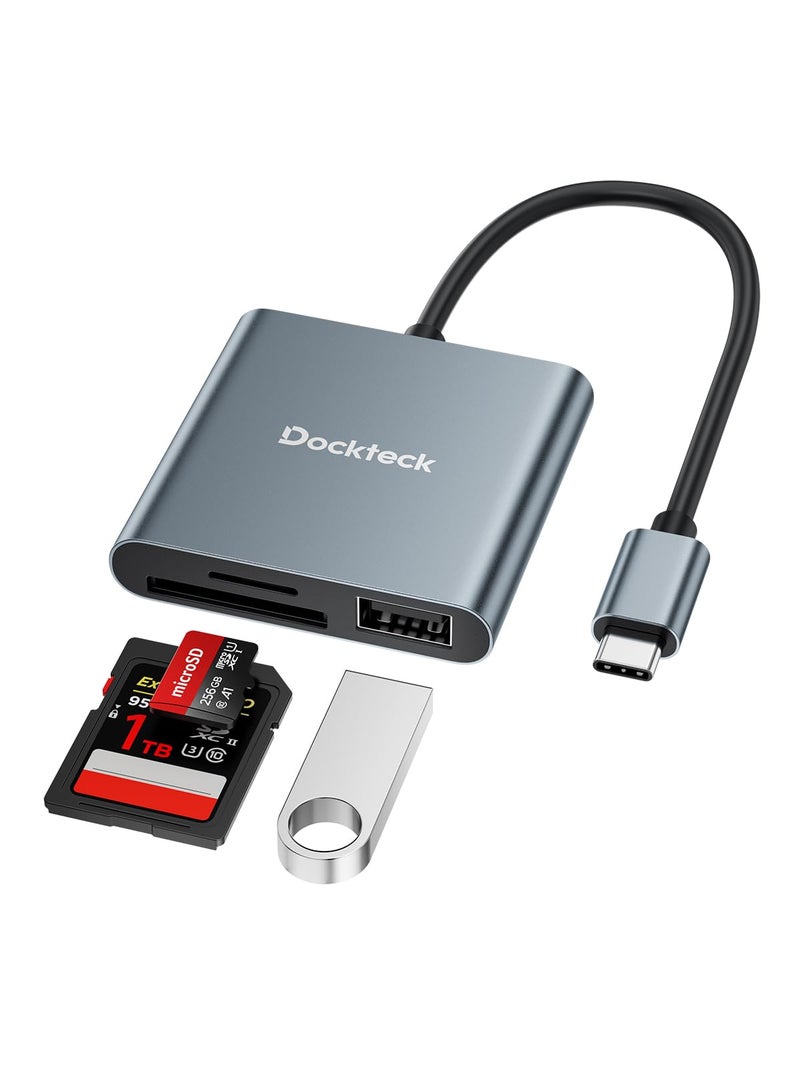 Dockteck SD Card Reader Adapter 312MBs SD40 Super Speed USB31 SDTF Card Reader 3Slot USBC to SDMicro SDUSB A Memory Card Reader for UHS SDMicro SDSDHCSDXCMMC with OTG for PlugPlay - Image 2