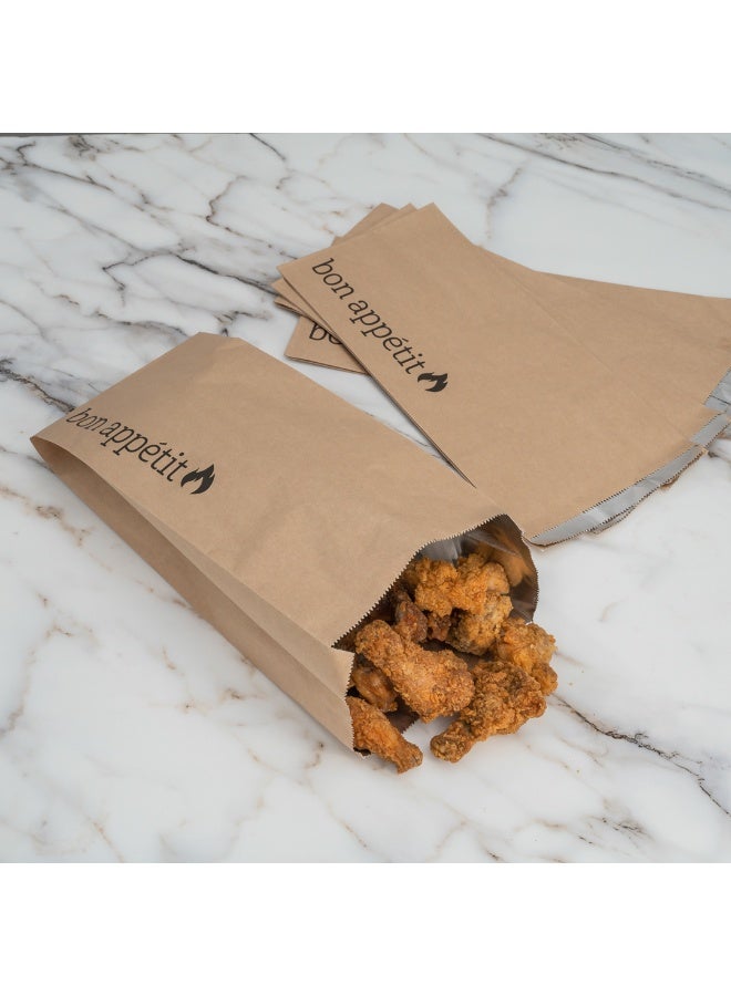 Restaurantware Bag Tek 6.5 x 4.1 Inch Foil Food Bags, 100 Half Gallon Hot Dog Wrappers - Greaseproof, Non Vented, Kraft Paper Hot Food Wraps, Disposable, For To Go Meals - Image 4