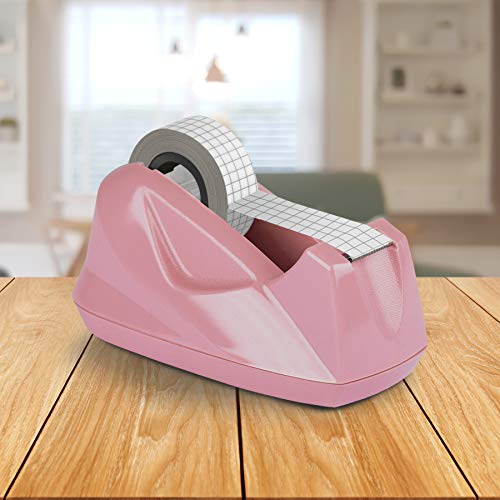 Acrimet Premium Desktop Tape Dispenser, Plastic, Non-Skid Base (Heavy Duty) (Pink Color) - Image 5