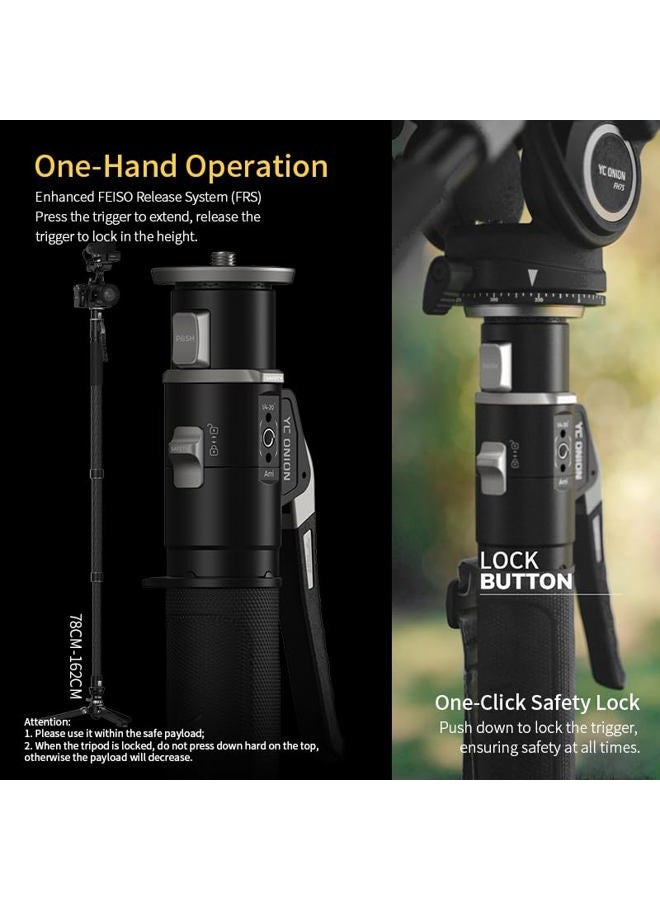 YC ONION Pineta Carbon Fiber Camera Monopod, Professional Camera Monopod, Camera Tripod with FEISO Release System,Stands Adapted for Mobile Phones，Stands adapted for Table Computers - Image 4