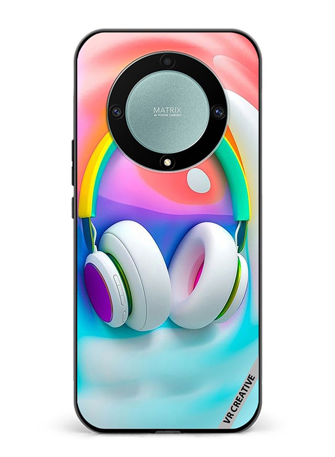 VR CREATIVE Protective Case Cover For Honor X9b Music Headphones Design Multicolour - Image 1