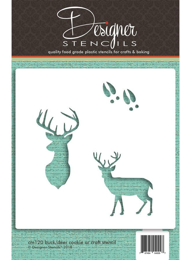 Designer Stencils Deer Buck Cookie And Craft Stencil | Forest Animal Cookie And Diy Craft | Reusable Stencil For Painting Decoration | Cm120 By Designer Stencils - Image 2