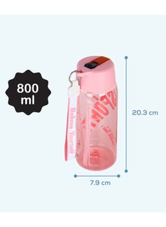 HYDROBREW Water Bottle With Grab String 800 ML - Pink  - Image 5