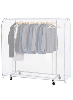 Waterproof Dustproof Foldable Large Capacity Clothes Rail Cover, Garment Rack Cover, Cloth Cover, Clothes Rack Cover, Clothes Protector, Clothes Garment Rail Cover, Garment Hanging Coat with Zipper