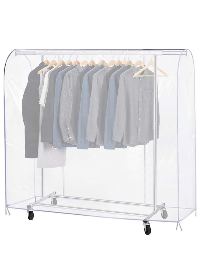 Hanayo - Waterproof Dustproof Foldable Large Capacity Clothes Rail Cover, Garment Rack Cover, Cloth Cover, Clothes Rack Cover, Clothes Protector, Clothes Garment Rail Cover, Garment Hanging Coat with Zipper - Image 1