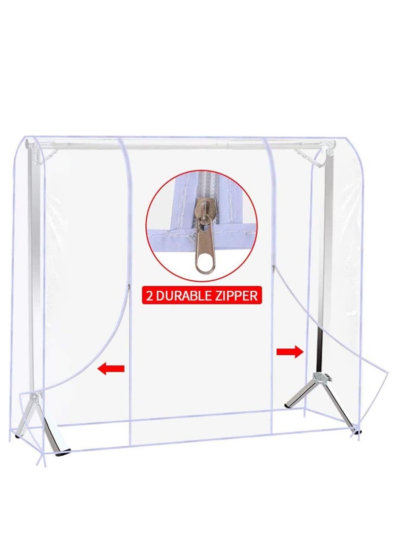 Hanayo - Waterproof Dustproof Foldable Large Capacity Clothes Rail Cover, Garment Rack Cover, Cloth Cover, Clothes Rack Cover, Clothes Protector, Clothes Garment Rail Cover, Garment Hanging Coat with Zipper - Image 1