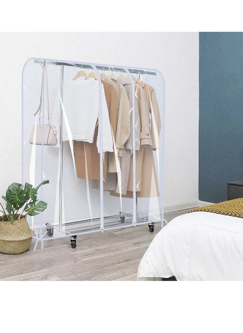 Hanayo - Waterproof Dustproof Foldable Large Capacity Clothes Rail Cover, Garment Rack Cover, Cloth Cover, Clothes Rack Cover, Clothes Protector, Clothes Garment Rail Cover, Garment Hanging Coat with Zipper - Image 1