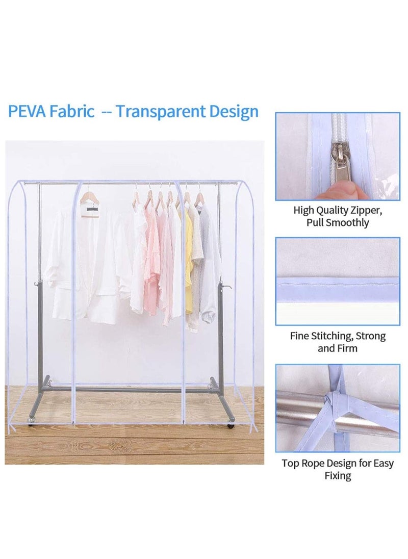 Hanayo - Waterproof Dustproof Foldable Large Capacity Clothes Rail Cover, Garment Rack Cover, Cloth Cover, Clothes Rack Cover, Clothes Protector, Clothes Garment Rail Cover, Garment Hanging Coat with Zipper - Image 1