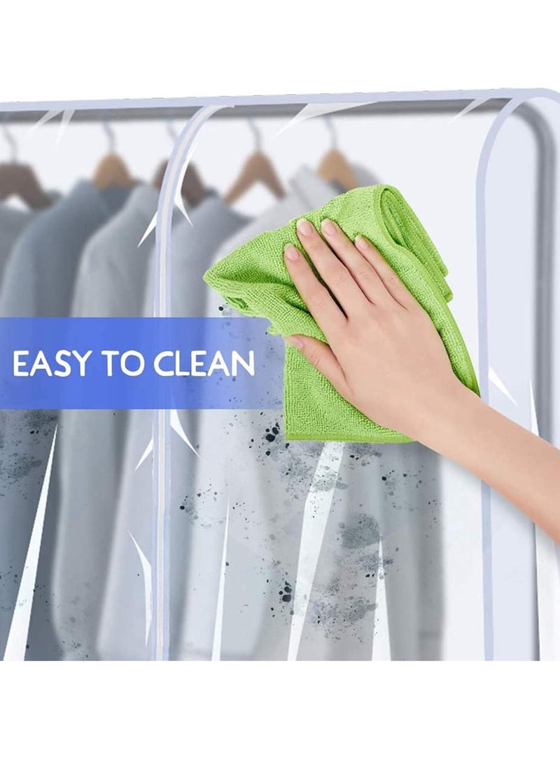 Hanayo - Waterproof Dustproof Foldable Large Capacity Clothes Rail Cover, Garment Rack Cover, Cloth Cover, Clothes Rack Cover, Clothes Protector, Clothes Garment Rail Cover, Garment Hanging Coat with Zipper - Image 1