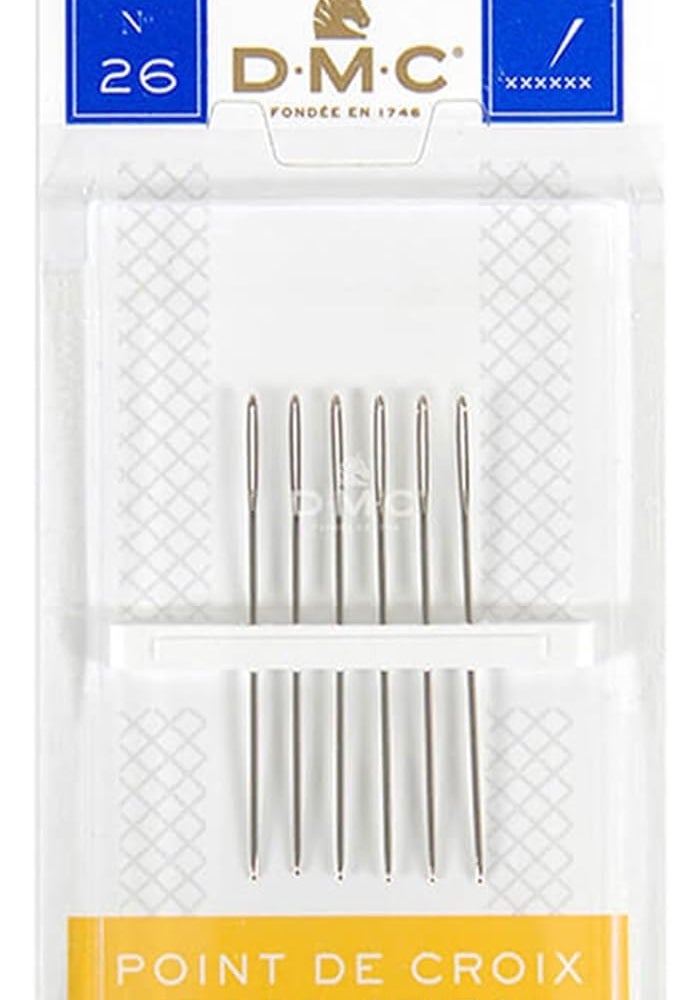 DMC Size 26 Cross Stitch Needles - Pack of 6 Blunt Round End Needles