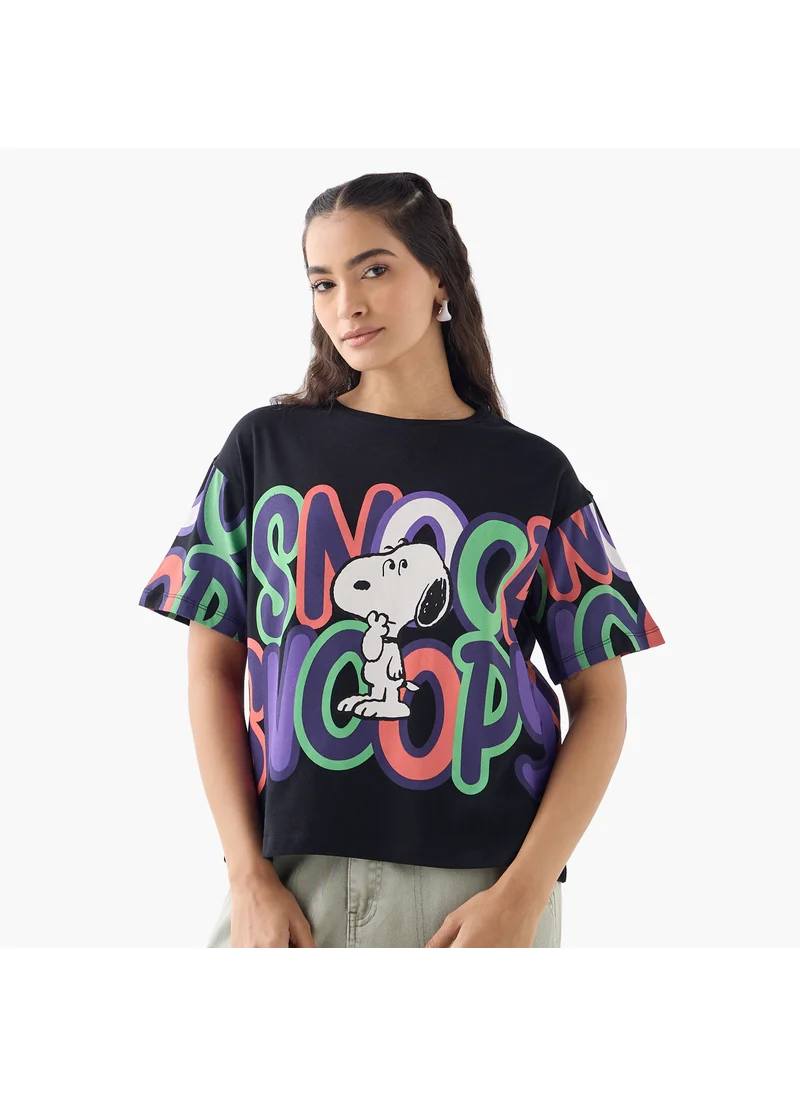 اس بي كاركترز Snoopy Dog Print Boxy T-shirt