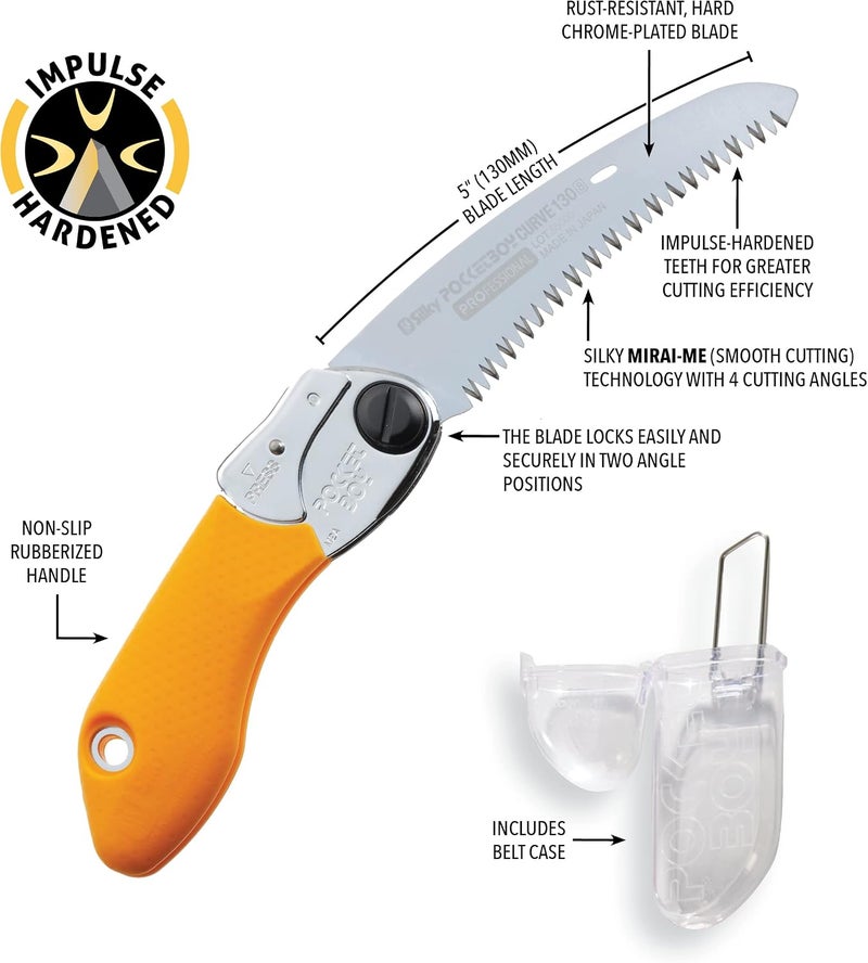 Silky Saws PocketBoy Curve Professional Folding Saw 130mm with Large Teeth - Image 4