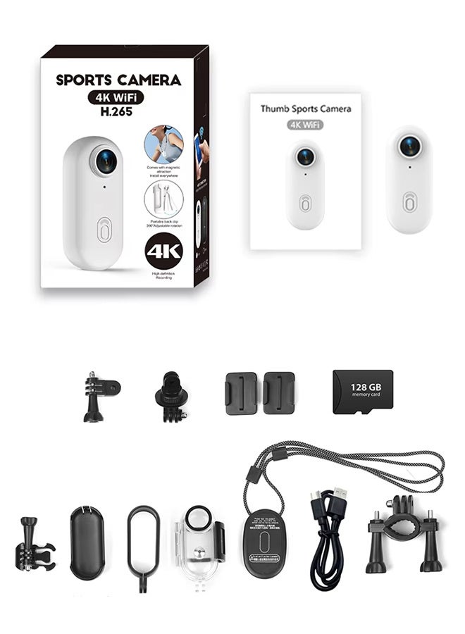 Waterproof 4K Body Camera with Audio & Video Recording, Magnetic 360° Clip, 120-Min Battery Life, Ideal for Cycling and Pet Walking, Includes 128G Card. - Image 3