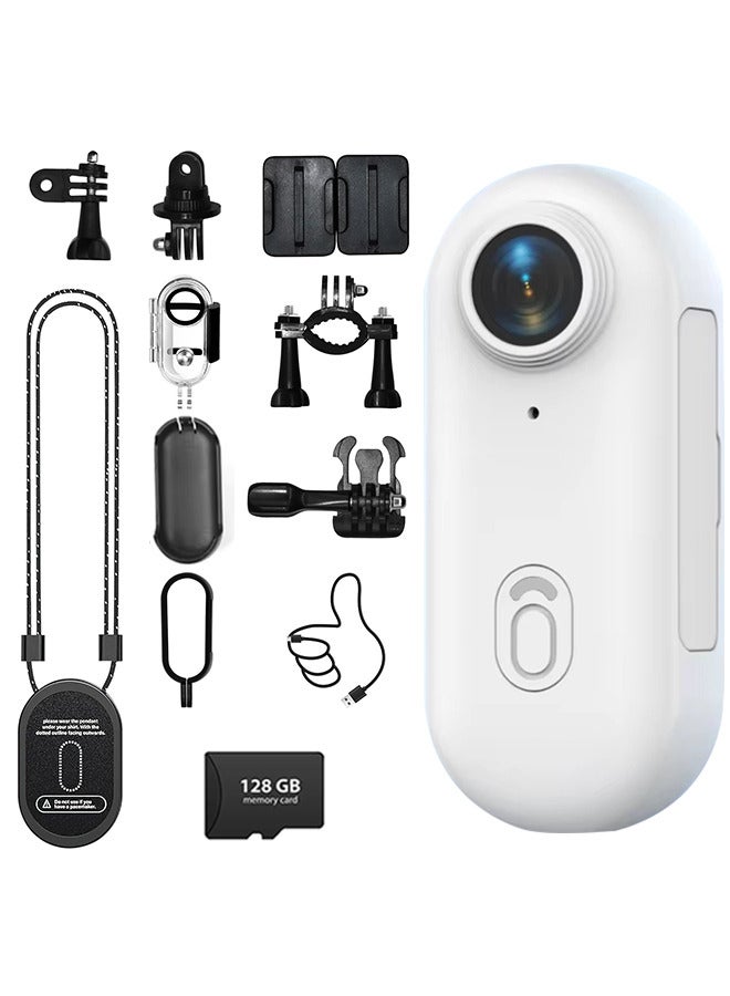 Waterproof 4K Body Camera with Audio & Video Recording, Magnetic 360° Clip, 120-Min Battery Life, Ideal for Cycling and Pet Walking, Includes 128G Card. - Image 1